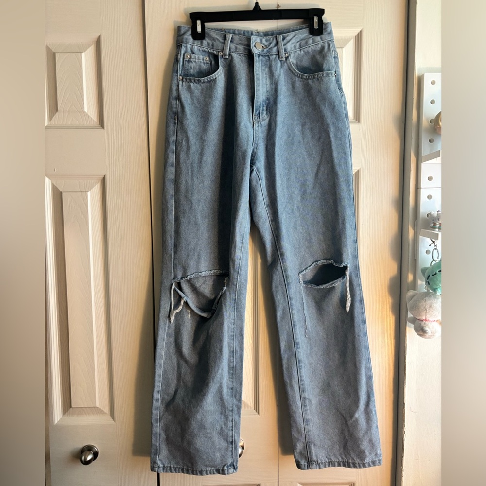 Wide Leg Baggy Light Wash Jeans